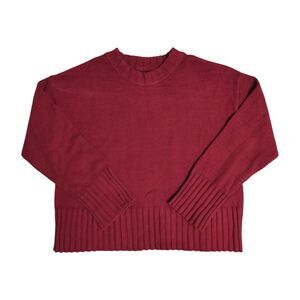 Gap Women's Lightweight Tight Knit Relaxed Fit Crewneck Sweater - Red